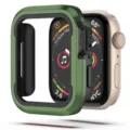 Detail view of the green protective bumper case for Apple Watch, matching precise cutouts. - 45mm / Army Green