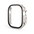 Close-up detail of 49mm smartwatch protective case, durable bumper guard for daily watch safety. - Case Only / Silver