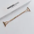 Detailansicht des eleganten roségoldenen Metallketten-Uhrenarmbands mit Drehdesign für Smartwatches. - 38mm/40mm/41mm Universal / Roségold