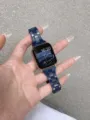 Hars horlogeband compatibel met Apple Watch, stijlvolle schakelarmband vervanging voor smartwatch. - 38mm 1e-3e Gen / Donkerblauw Zonder Behuizing