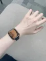 Hars horlogeband en bumper hoesje compatibel met Apple Watch, stijlvol pols accessoire voor dames. - Zwart + zwarte case