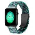 Resin Watch Band Compatible with Apple Watch Series Ultra SE Green Marble Link Bracelet - Monster Green