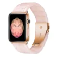 Pink resin watch strap for Apple Watch, stylish rose gold stainless steel link replacement band. - 38mm/40mm/41mm / Multi-pink