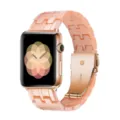 Pink resin watch strap compatible with Apple Watch, stylish replacement wristband for women. - Starlight Gold