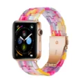 Colorful resin watch band replacement strap for Apple Watch ultra 8 7 6 5 se women fashion - Rainbow