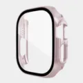 Pink PC protective case with tempered glass screen protector for smart watch 49mm - 49MM Integrated Tempered Glass Case / Rose Gold