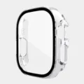 Clear PC Protective Case with Tempered Glass Screen Protector for Apple Watch 49mm - 49MM Integrated Tempered Glass Case / Clear