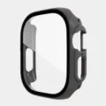 Hard PC Watch Case with Tempered Glass Screen Protector for Apple Watch Ultra 49mm - 49MM Integrated Tempered Glass Case / Gray