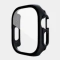 Black PC Hard Case with Tempered Glass Screen Protector Compatible for Apple Watch Ultra 49mm - 49MM Integrated Tempered Glass Case / Black