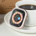 Metal protective case for Apple Watch Ultra 49mm, rose gold aluminum alloy bumper cover and housing. - Rose Pink / 49mm Ultra