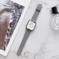 Leren horlogeband compatibel met Apple Watch 41mm retro stijl herfst winter accessoire - Bevestig het horlogemodel voordat u bestelt / Grijs
