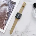 Leren horlogeband echt leer compatibel met Apple Watch 41mm kaki retro stijl accessoire - Bevestig het horlogemodel voordat u bestelt / koffiekleur