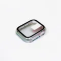 Electroplated rainbow protective case with tempered glass screen protector for smart watch. - 45mm Gen 7 / Mermaid