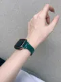 Stijlvolle donkergroene hars horlogeband met mooie roségouden kast voor Apple Watch series. - Donkergroen Met Donkergroene Behuizing
