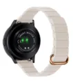 Magnetische lederen smartwatch vervangingsband in beige met roségouden gesp - 20mm / Sterrenlicht Gouden Gesp