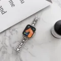 Metalige kraal horlogeband compatible met Apple Watch, stijlvolle roestvrijstalen ketting vervanging. - 38mm / Zilver
