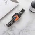 Metalig kralen horlogebandje voor Apple Watch vervangend roestvrij staal sieraad - 38mm / Zwart
