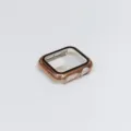 Rose gold electroplated Apple Watch protective case with tempered glass screen protector. - Rose Gold