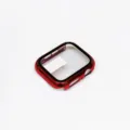 Red electroplated bumper protective case with tempered glass screen protector for smart watch sku - Glamorous Red