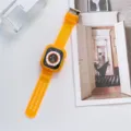 Transparant oranje siliconen horlogebandje met unibody hoesje compatibel met Apple Watch ultra. - Transparant Oranje