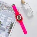 Neonroze siliconen horlogeband en beschermhoes voor Apple Watch ultra, sportieve stijl. - Transparant Rozerood