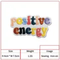 Écusson brodé lettres colorées dopamine énergie positive accessoires de vêtements DIY 1pc. - Lettrage Positive Energy (3D-37)