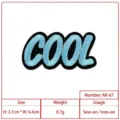 Cool letter embroidered patch iron on blue aesthetic badge clothing accessories DIY decor. - Blue COOL Style (AK-67)