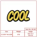 COOL embroidered patch yellow letter badge iron on sew on DIY clothing accessories - Yellow COOL Style (AK-68)