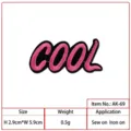 Colorful English letter embroidered patch, dopamine style DIY clothing accessory patch. - Pink COOL Style (AK-69)