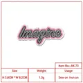 Imagine embroidered patch colorful cursive letter DIY clothing accessories fabric badge appliques - Imagine Lettering (AK-73)