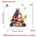 Vista detallada del adorno colgante de árbol de navidad de acrílico plano estilo EE.UU. - Estilo de Árbol de Navidad A / 8x7cm