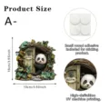 Joli panda cabane dans l'arbre déco jardin miniature conte de fées résine 10x10cm adhésif extra - Style Porte Panda Peek-a-boo (SCM2718)