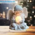 Luce notturna angelo di Natale in acrilico piatto 2D lampada LED da tavolo decoro regalo - Angelo di Natale A1