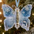 Weihnachten Schmetterling Acryl Geldgeschenk Ornament mit LED Licht und Schneemann. - 3D Stil 10*10*0.4 / LED Schneemann Schmetterling Stil (10)