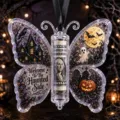 Halloween Acryl Schmetterling Geldgeschenk Halter Ornament mit Spukhaus und Kürbis. - 3D Stil 10*10*0.4 / Halloween Schloss Schmetterling Stil (12)