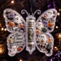 Halloween Acryl Schmetterling Geldhalter Ornament Detailansicht mit Geister und Kürbis. - 3D Stil 10*10*0.4 / Halloween Geist Schmetterling Stil (18)