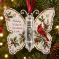 Weihnachts Geldgeschenk Halter Schmetterling Acryl Ornament Weihnachtsbaum Deko Geschenk - 3D Stil 10*10*0.4 / Kardinal Stechpalme Schmetterling Stil (2)