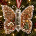 Weihnachts Acryl Schmetterling Geldgeschenk Halber Deko mit Lebkuchen Design für Weihnachtsbaum - 3D Stil 10*10*0.4 / Lebkuchenmann Baum Schmetterling Stil (3)