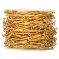 Vista detallada de cadena paperclip de acero inoxidable dorado, eslabon metalico para joyas. - Alambre de 0.5 mm x Ancho 2 mm x Largo 5 mm / Cadena Clip Dorada
