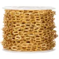 Bobina de cadena dorada de acero inoxidable para joyeria DIY, accesorios artesanales. - 0.5*2*4mm / Dorado