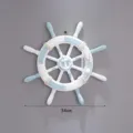 34cm Mediterranean style wooden ship wheel wall decor for room bar and kindergarten display - 34cm Light Blue Style