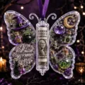 Halloween Schmetterling Geldgeschenk Halter Acryl Ornament mit süßen Grusel-Mini-Dekoartikeln. - 3D Stil 10*10*0.4 / LED Halloween Magie Schmetterling Stil (16)
