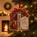 Weihnachten Acryl Geldgeschenk Ornament mit Schleife Design für Weihnachtsbaum Dekoration. - 3D Stil 10*10*0.4 / Rote Geschenkbox Stil (20)