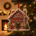 Weihnachten Lebkuchenhaus Acryl Geldgeschenk Clip Ornament Weihnachtsbaum Dekoration. - 3D Stil 10*10*0.4 / Lebkuchenhaus Form Stil (22)