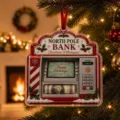 Weihnachten Geldautomat Baum Ornament Acryl Feiertag Hängend Dekor Bargeld Geschenk - 3D Stil 10*10*0.4 / Blauer Nordpol ATM Stil (25)