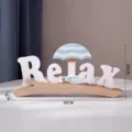 Decorazione da tavola Relax in legno in stile mediterraneo per soggiorno e scaffale. - Relax (Verde) / Ornamento Lettera Verde Sedia da Spiaggia