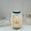 Mediterrane decoratieve LED lantaarn met net en zeester, 29cm sfeervolle nachtlamp decor. - Kleine LED-Lantaarn