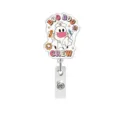 Halloween ghost nurse acrylic badge reel retractable id card holder cute medical accessory. - BOOBOO Pink Mask Ghost