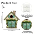 Vue détaillée de la porte d'arbre de jardin de fées avec dimensions et points de colle. - Style Porte Mur de Briques Believe (SCM2855-2) / 8.8x10cm