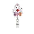 Halloween ghost nurse acrylic badge reel retractable ID name card holder for medical staff - BOO Heart Ghost